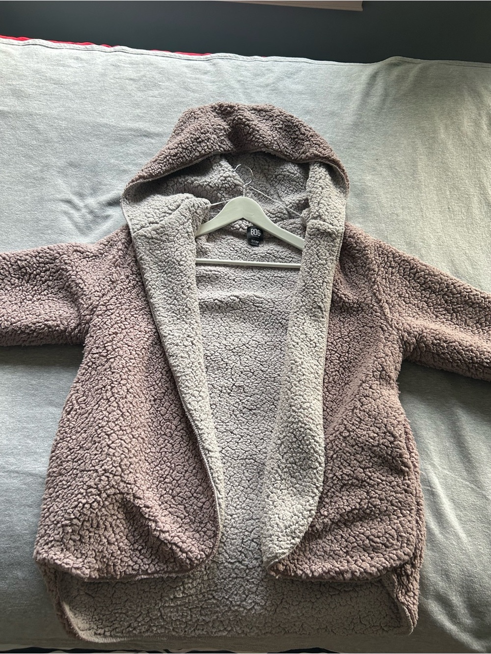 BDG Plush Sherpa Jacket in Light Taupe